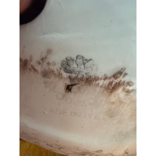 Vintage Italian Capodimonte Porcelain Swan Centerpiece With Sculpted Rose Bouquet For Sale - Image 10 of 12