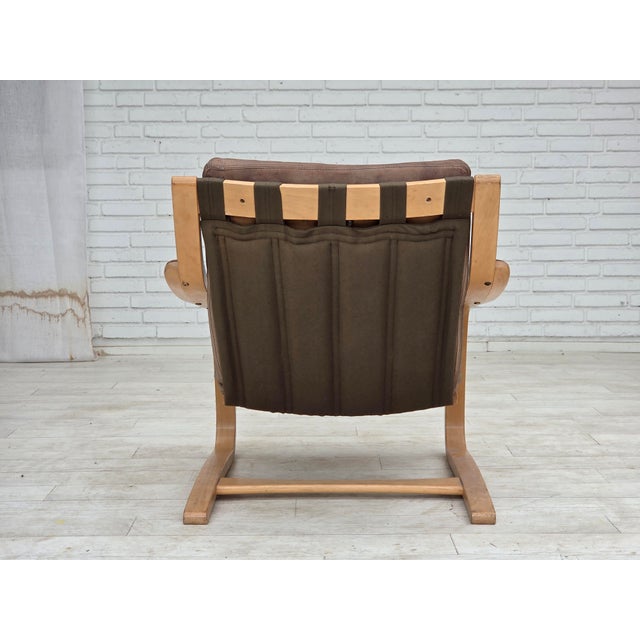 Swedish Leather and Bentwood Lounge Chair by Åke Fribytter, 1970s For Sale - Image 13 of 18