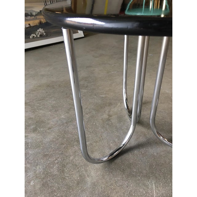 Streamline Black Lacquer Chrome Coffee Table by Royalchrome For Sale - Image 4 of 7