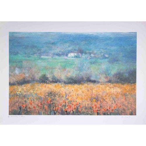 Carlo Cordua, Landscape, 1980s, Lithograph For Sale