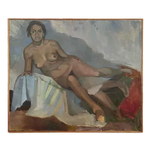Vintage Painting of Reclining Nude
