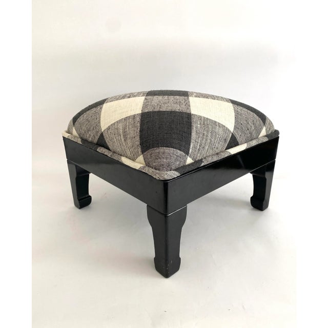 Contemporary Modern Black Lacquered Ottoman For Sale - Image 3 of 8