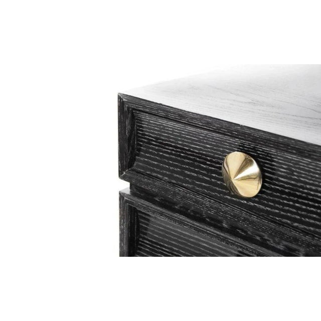 Stamford Modern's Stacked Bedside Tables in Black Ceruse - a Pair For Sale In New York - Image 6 of 9