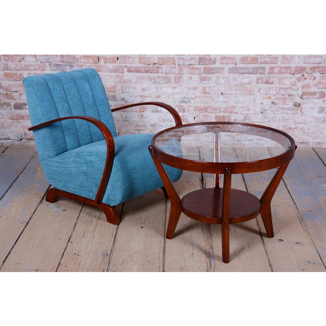 Art Deco Coffee Table in Oak by Koželka and Kropáček, Czech, 1940s For Sale - Image 13 of 14