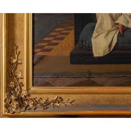 F. Valaperta, Ghismunda and Guiscardo, Oil on Canvas For Sale - Image 4 of 11