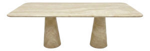 Filled Travertine Rectangle Dining Table by My Habitat Design