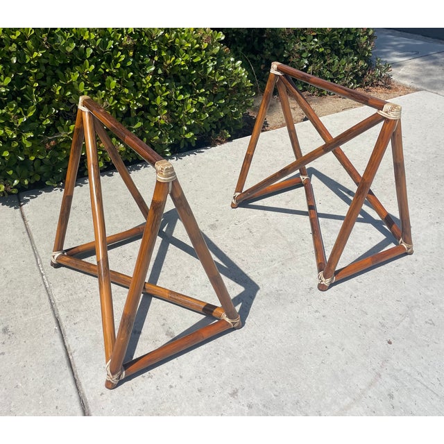Authentic McGuire Vintage Rattan Desk or Dining Table, Organic Modern Design For Sale In San Diego - Image 6 of 14