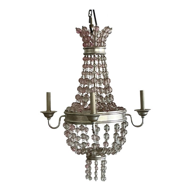 Vintage Boho Beaded Chandelier For Sale