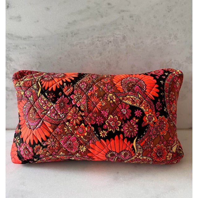 Modern Pair of Retro Vintage Fabric Lumbar Pillow Covers For Sale - Image 3 of 9