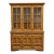 Thomasville Furniture / Huntley Homecoming Collection Solid Oak Rustic Country Style 58" Buffet W. Lighted Display China Cabinet 43821-120 / 43821-320 For Sale