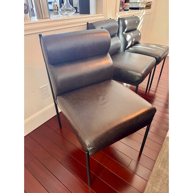 Wood Classic Home Reclaimed Oak Dining Table 89"w X 40"d X 30"h (8) Black Leather Dining Chairs For Sale - Image 7 of 7