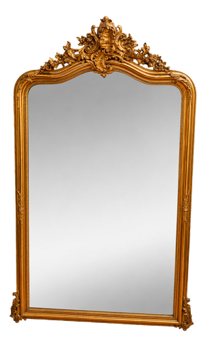 Large Louis XV Style Fireplace Mirror, 19th Century