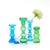 Blue and green transparent candle holders, group of 5. A groovy group of curvy candle holders perfect to liven up any...