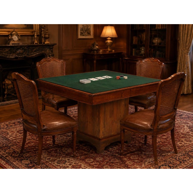 19th-Century Italian Walnut Game or Dining Table For Sale - Image 4 of 14