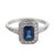 Contemporary Vintage Sapphire Diamond Platinum Ring, Size 7 For Sale - Image 3 of 6