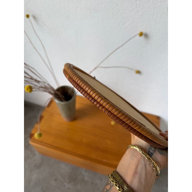 Vintage Round Wicker Mirror, 1960s For Sale - Image 10 of 17