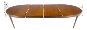 Very Fine Oval Walnut Banded 68” Long Dining Table w/ 2 Leaves MINT