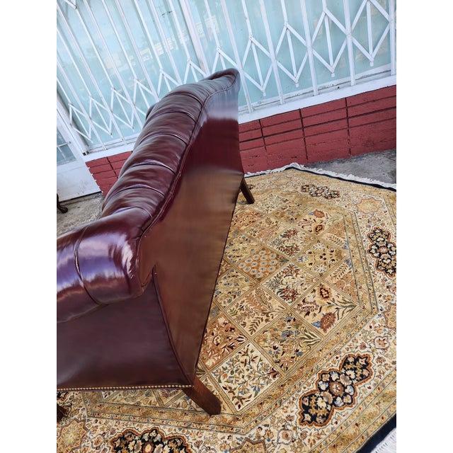 Vintage Chesterfield Tufted Leather Loveseat For Sale In Los Angeles - Image 6 of 12