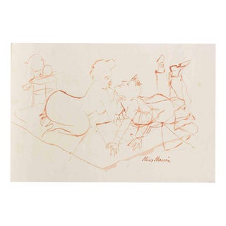Mino Maccari, The Desire, 1938, Watercolor For Sale