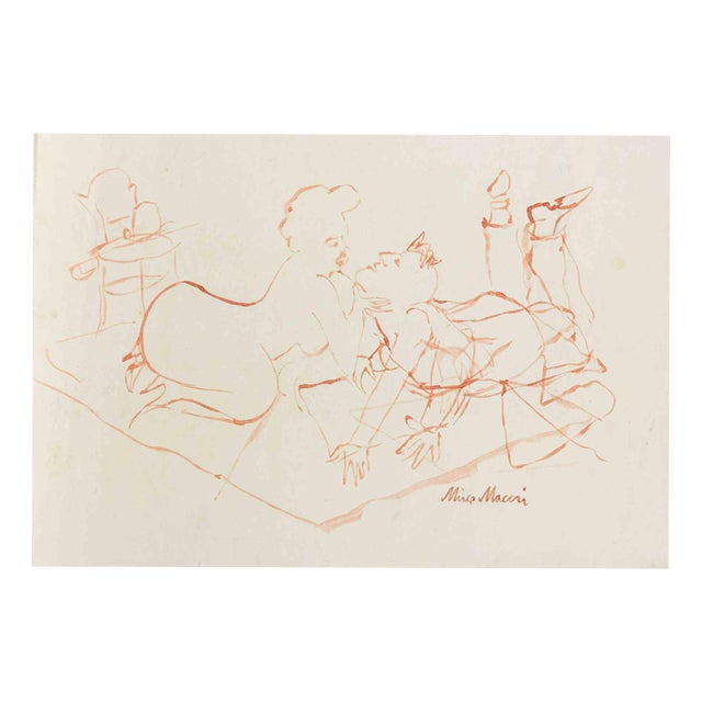 Mino Maccari, The Desire, 1938, Watercolor For Sale