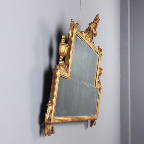 Goldenrod Neoclassical Mirror in Carved and Gilded Wood For Sale - Image 8 of 10