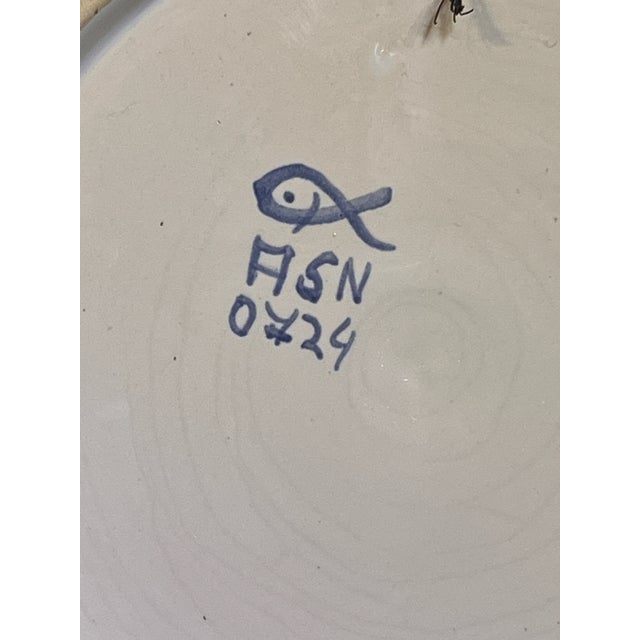 Vintage Hand-Painted Bavarian Ceramic Plate For Sale - Image 4 of 4