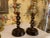 English Victorian Oak & Brass Open Barley Twist Candlesticks Pair For Sale - Image 11 of 12