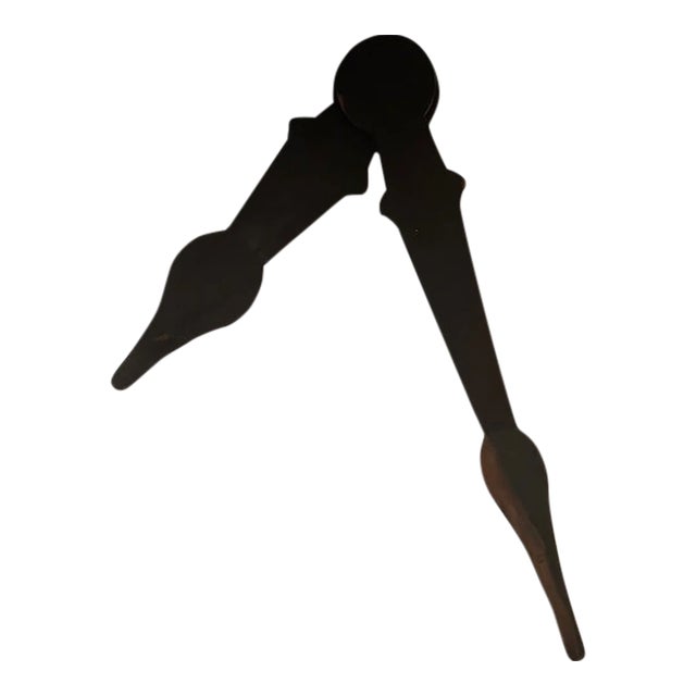 Rustic Found Carved Wooden Clock Tower Hands For Sale