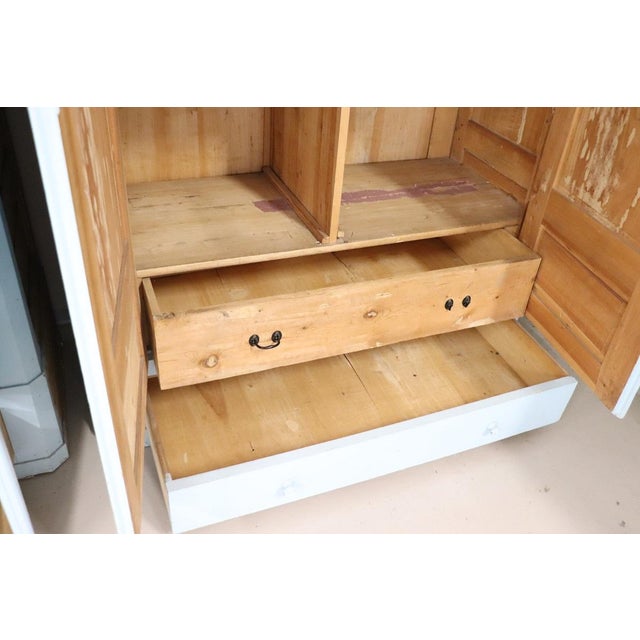 Antique Wardrobes in Lacquered Fir and Poplar Wood, 1800s, Set of 2 For Sale - Image 12 of 15