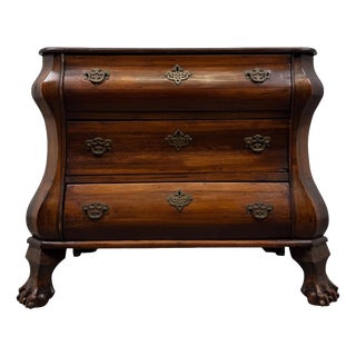 Antique Dutch Mahogany Bombe Chest of Drawers For Sale