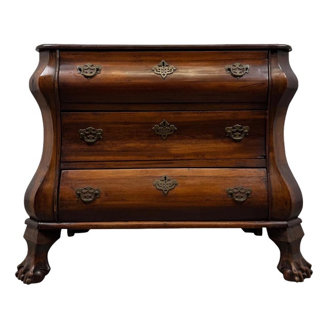 Antique Dutch Mahogany Bombe Chest of Drawers For Sale