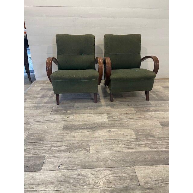 Textile Vintage Art Deco Mad-Man Model C Relax Chairs by Halabala for Up Zavody, 1920, Set of 2 For Sale - Image 7 of 7