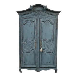 Blue Normandy Armoire For Sale