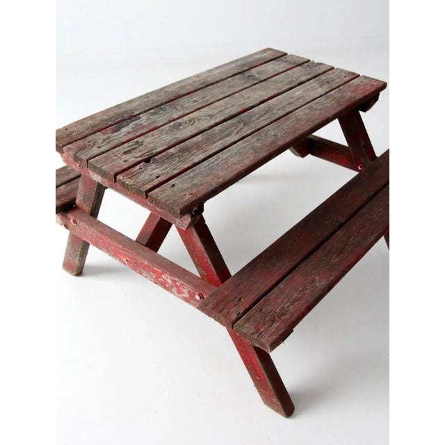 Wood Vintage Children's Picnic Table For Sale - Image 7 of 11