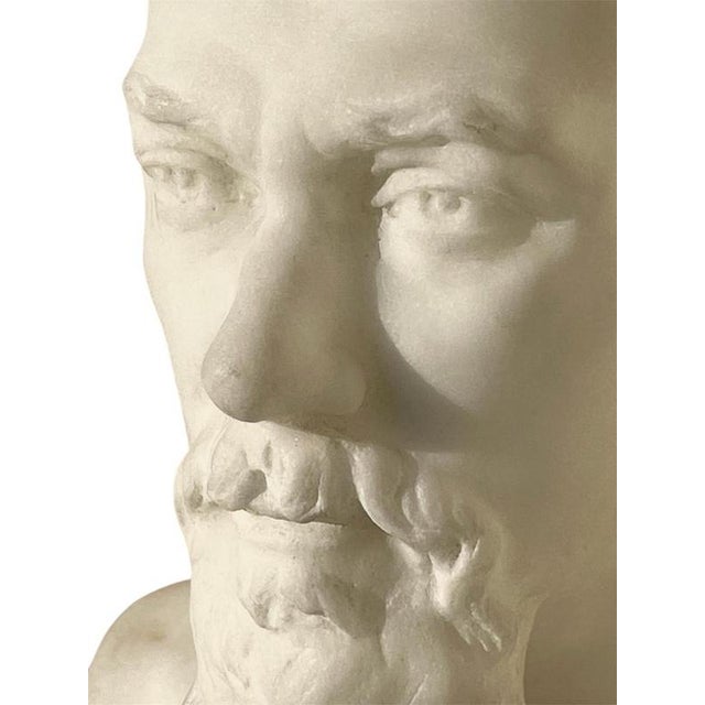 Joseph Hugues Fabisch Bust in Marble by J. Cozlin For Sale - Image 4 of 9
