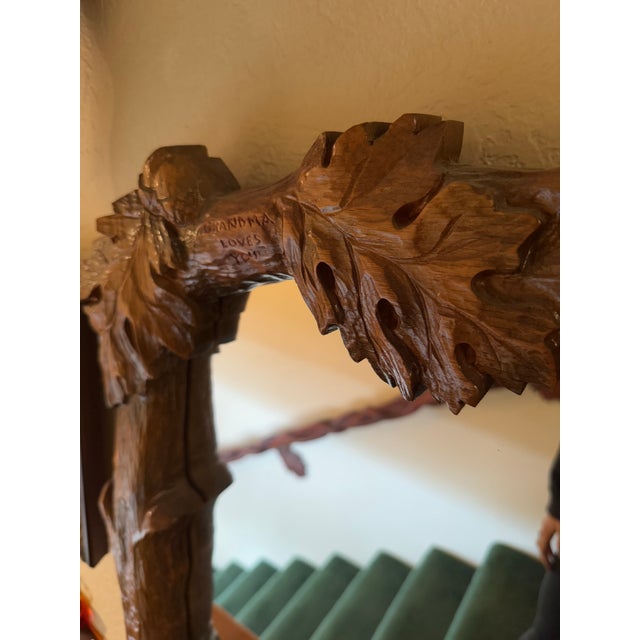 1990s 1990s Ray Kinman Custom Carved Wood Mirror For Sale - Image 5 of 10