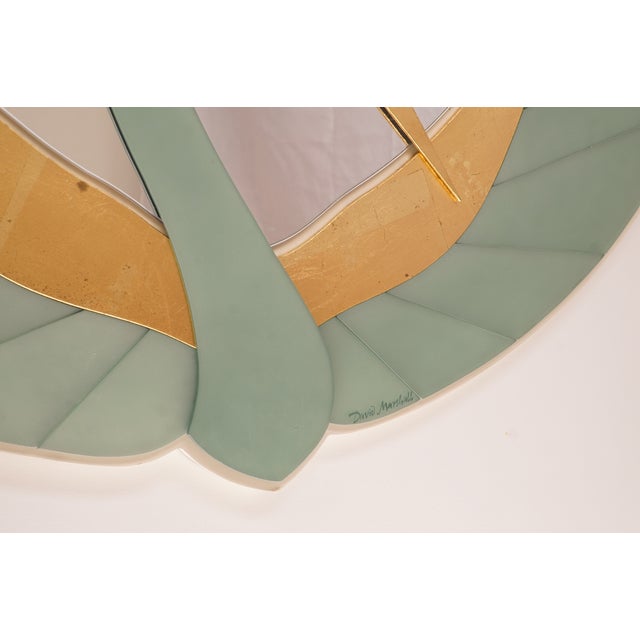 Mirror with Golden Crane Motifs by David Marshall, 1970s For Sale - Image 14 of 18