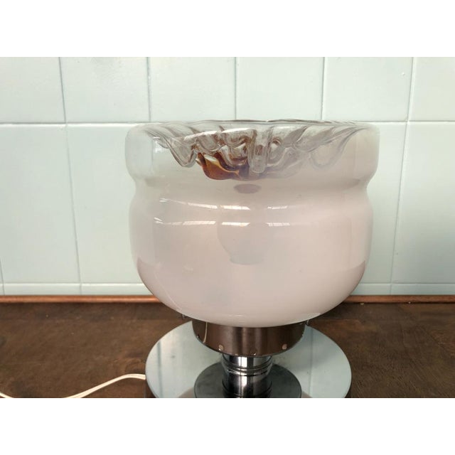 Orange Vintage Italian Table Lamp in Murano and Steel Glass, 1970s For Sale - Image 8 of 14