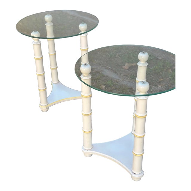 Hollywood Regency Side Tables, a Pair For Sale