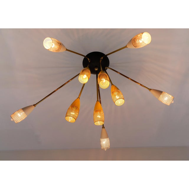 Sputnik Ceiling Lamp in the style of Arteluce, Italy, 1950s For Sale - Image 16 of 18
