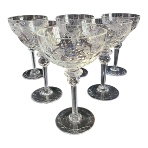 Vintage Rogaska Gallia Hand Cut Crystal Sherbet Champagne Glasses- Set of 6