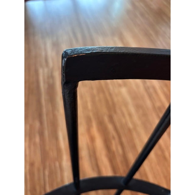 Vintage Wallin Forge Windsor Style Iron Dining Chairs For Sale - Image 11 of 17