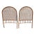 Pair Mid Century Modern Arched Twin Rattan and Cane Headboards For Sale