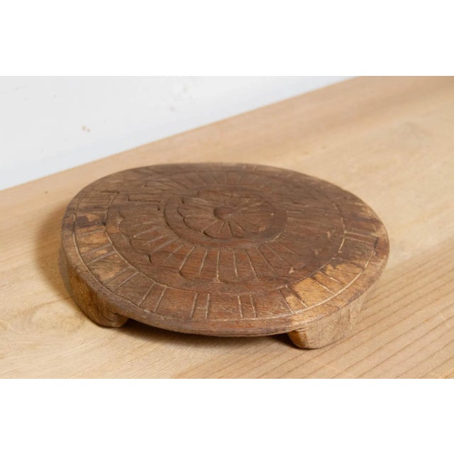 Antique Floral Carved Plate For Sale - Image 4 of 5