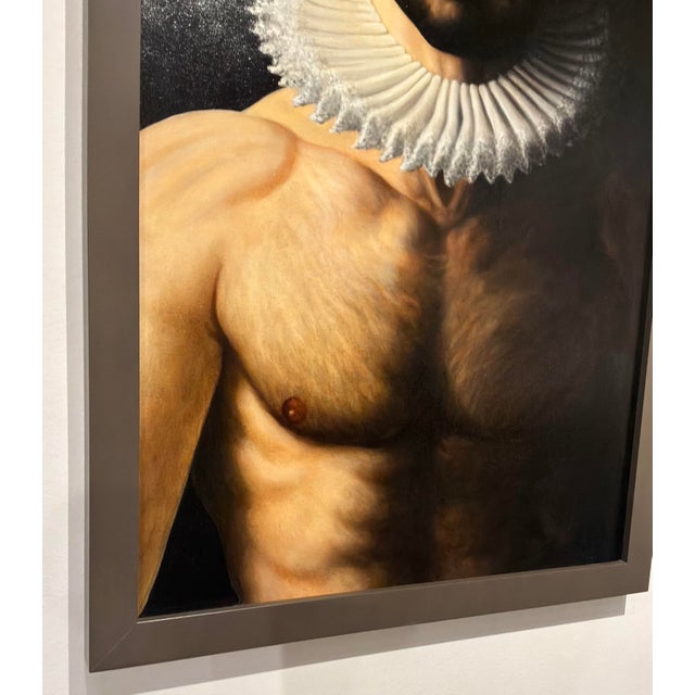 Painting of a Man in an Elizabethan Collar by Brad Erickson For Sale - Image 4 of 6