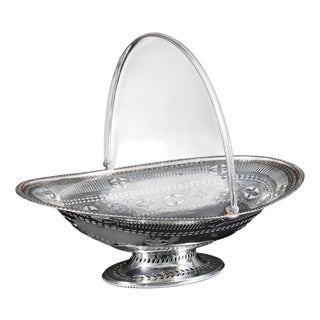 Antique Victorian Neo Classical Silver Plated Fruit Basket, 19th Century For Sale