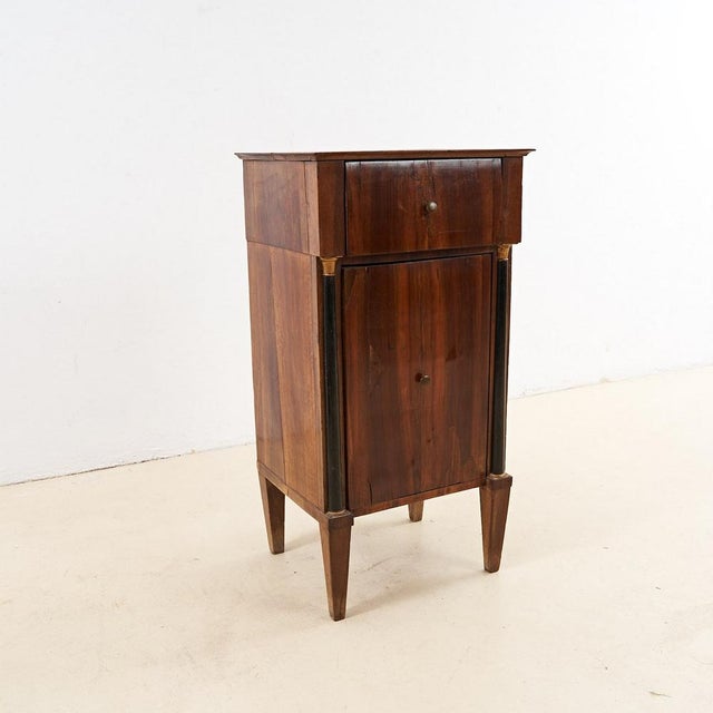 Empire walnut veneered bedside table height: 90 width: 47 depth: 39 style: antique production period: before 1890 design...