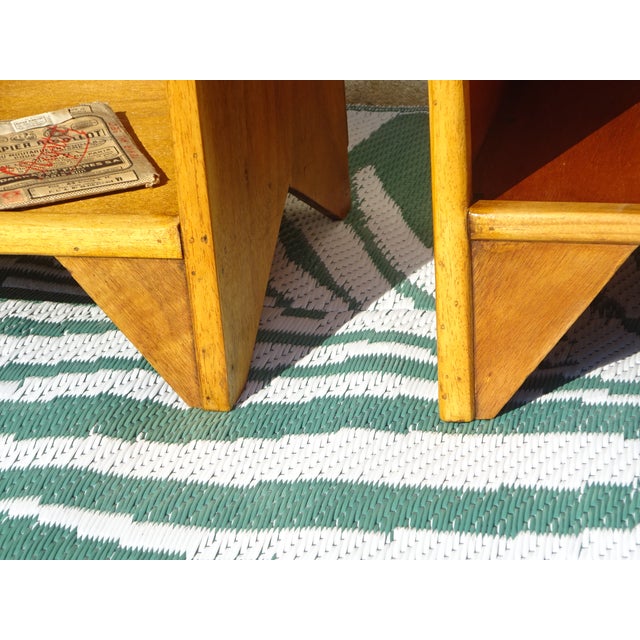 Wood Light Wood Bedside Tables with Top Edges, 1990s, Set of 2 For Sale - Image 7 of 18