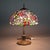 Metal Vintage Tiffany Style Stained Glass Table Lamp with Flower & Butterfly Pattern For Sale - Image 7 of 12