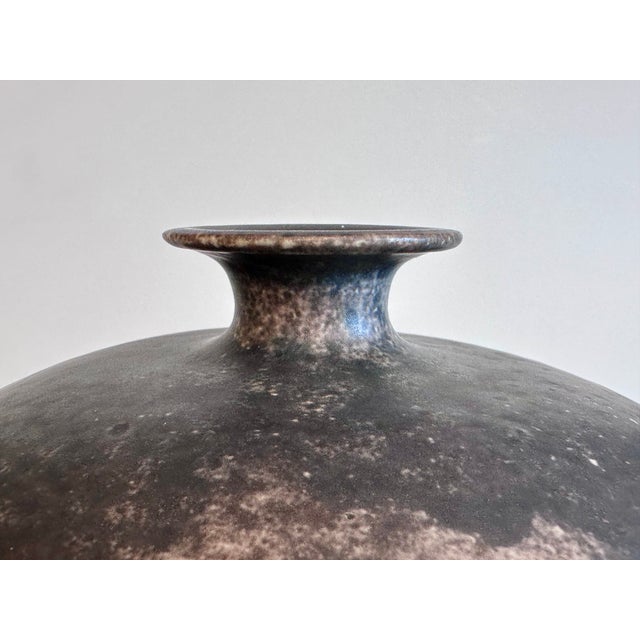 Modern High-Fired Ceramic Vase with Smoke Glaze, Thuringia, Germany, 1970s For Sale - Image 3 of 13